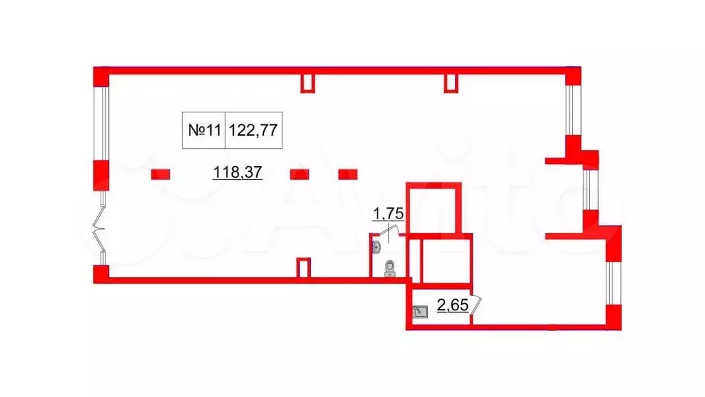 продажа, фасадное 122,7 м2 - Фото 0