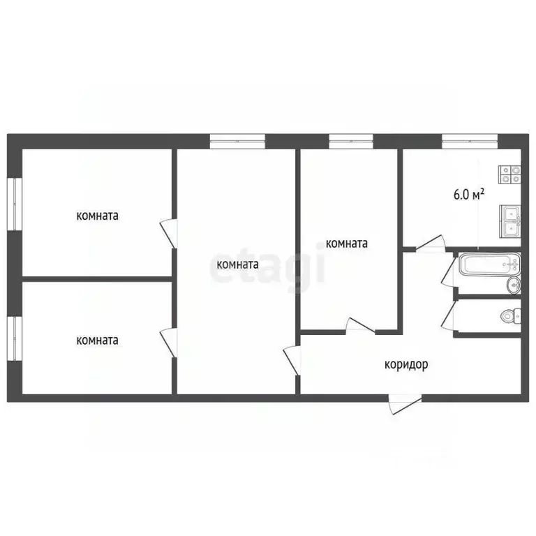 4-к кв. Московская область, Ступино ул. Тимирязева, 5 (60.9 м) - Фото 2