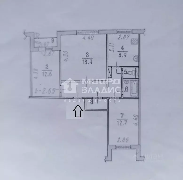 3-к кв. Омская область, Омск ул. Рокоссовского, 20 (70.1 м) - Фото 2