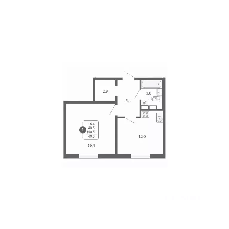 1-к кв. Кировская область, Киров ул. Потребкооперации, 34к1 (40.5 м) - Фото 1