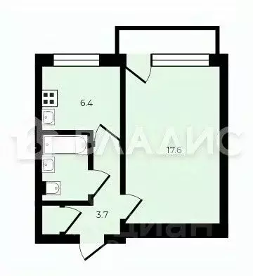 1-к кв. Ленинградская область, Ломоносовский район, Виллозское с/пос, ... - Фото 2