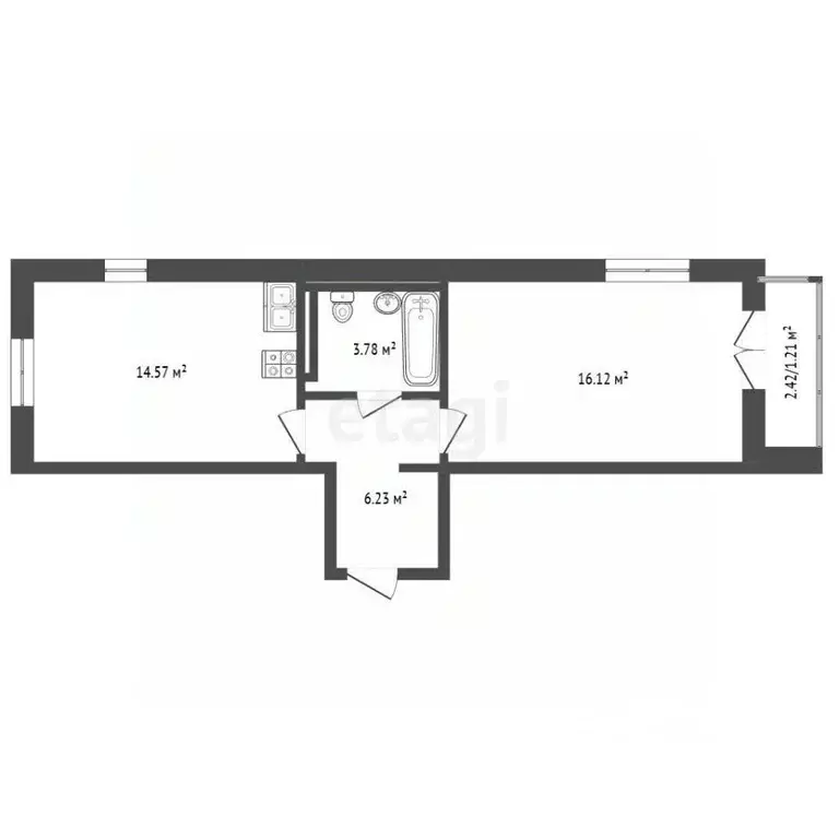 1-к кв. Забайкальский край, Чита просп. Маршала Жукова, 8 (41.9 м) - Фото 2