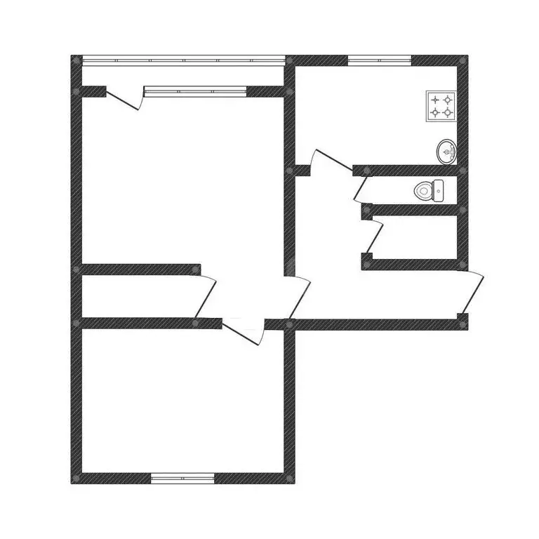 2-комнатная квартира: Курган, улица Куйбышева, 161 (46 м) - Фото 0