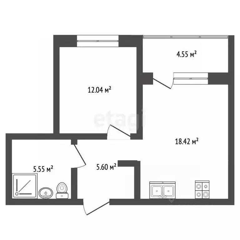 1-к кв. Ямало-Ненецкий АО, Новый Уренгой Славянский мкр, 2/1 (46.1 м) - Фото 1