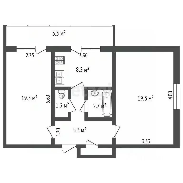 2-к кв. Крым, Феодосия пер. Шаумяна, 1 (53.8 м) - Фото 2