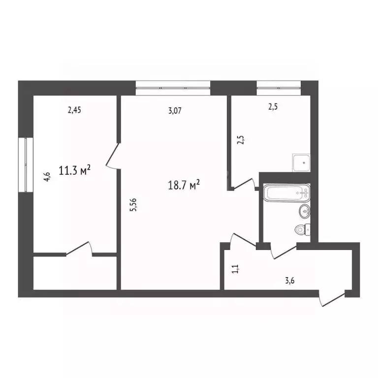 2-к кв. Иркутская область, Иркутск ул. Лермонтова, 287 (45.2 м) - Фото 2