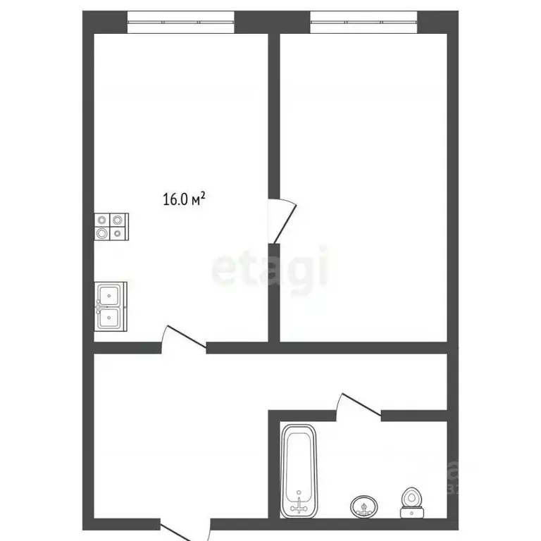 1-к кв. Владимирская область, Муром Орловская ул., 25 (31.1 м) - Фото 1