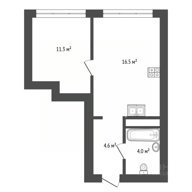 1-к кв. Тюменская область, Тюмень ул. Вадима Бованенко, 7 (34.0 м) - Фото 2