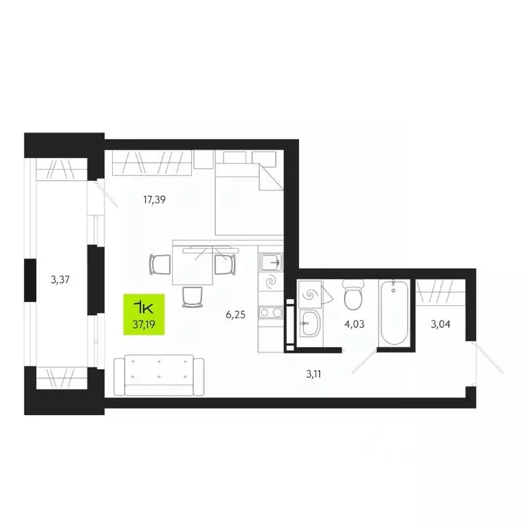 1-к кв. Томская область, Томск Уютный жилой квартал, ул. Маяковского, ... - Фото 1