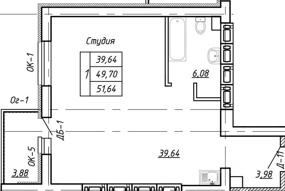 1-к кв. Оренбургская область, Оренбург Уральская ул., 2/9 (48.0 м) - Фото 1