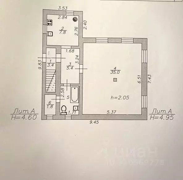 Дом в Астраханская область, Астрахань ул. Сенявина, 46А (116 м) - Фото 1