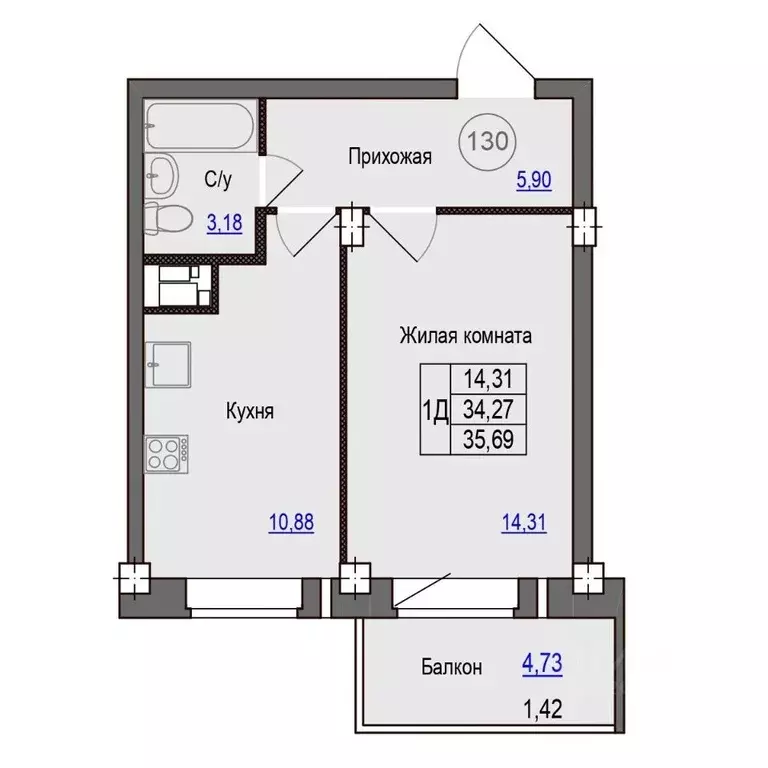 1-к кв. Псковская область, Псковский район, Завеличенская волость, д. ... - Фото 1