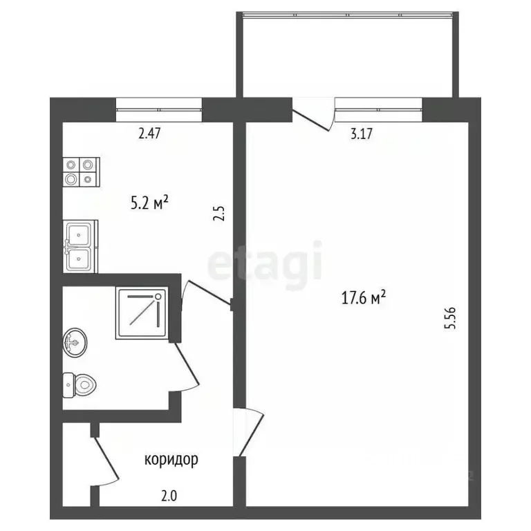 1-к кв. Камчатский край, Елизово Тимирязевский пер., 6 (30.9 м) - Фото 2