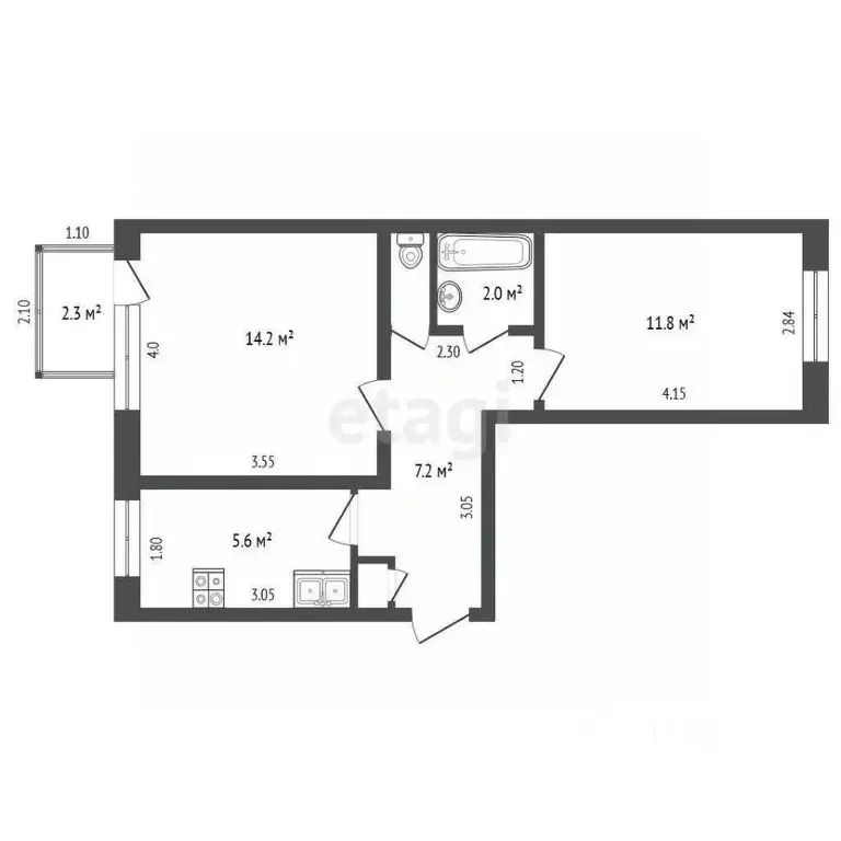 2-к кв. Ямало-Ненецкий АО, Новый Уренгой Лимбяяха мкр, Приозерный мкр, ... - Фото 1
