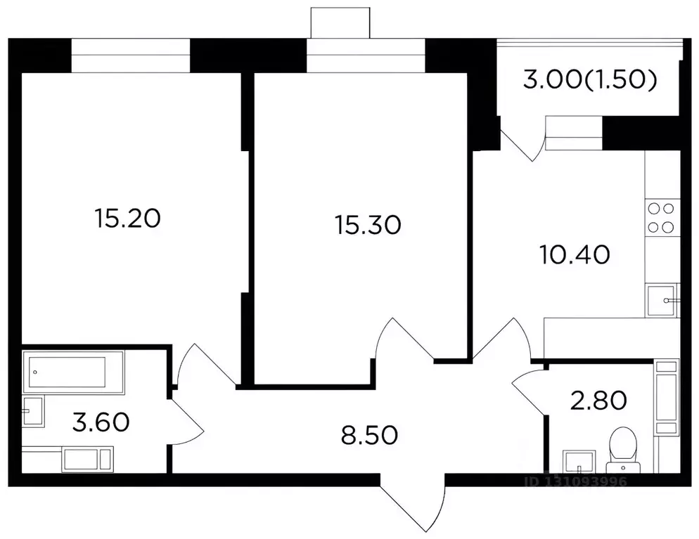 2-к кв. Московская область, Пушкино ул. Сретенская, 1 (58.0 м) - Фото 2