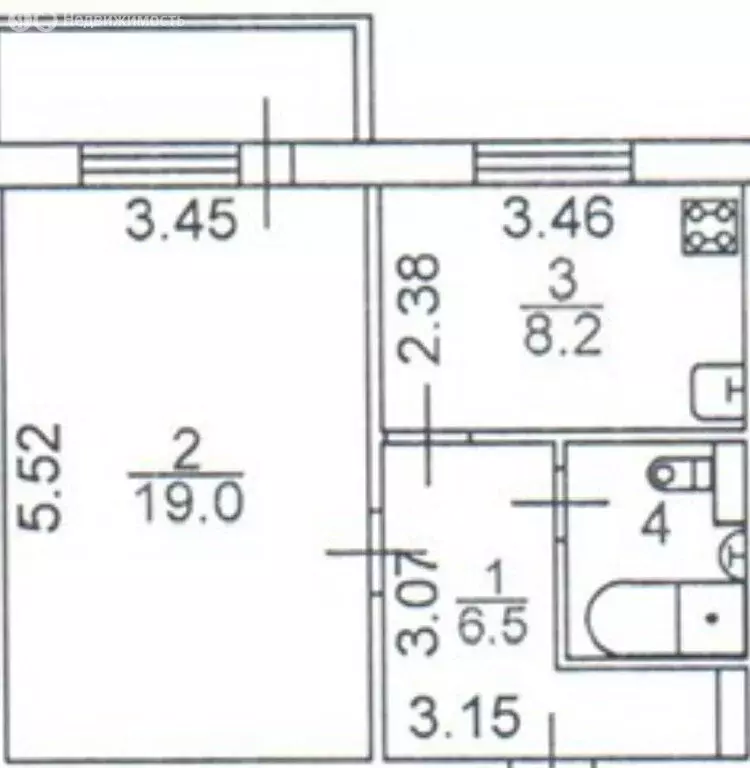 1-комнатная квартира: Великий Новгород, Державинский район, улица ... - Фото 2