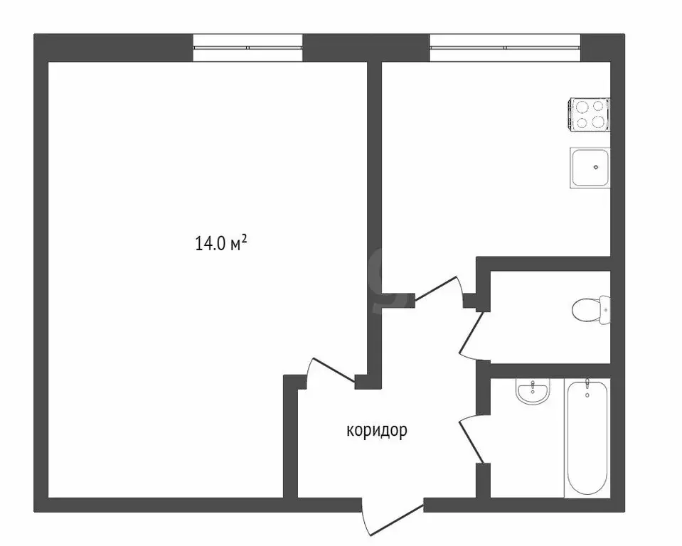 1-комнатная квартира: Тюмень, Ямская улица, 96А (30 м) - Фото 1