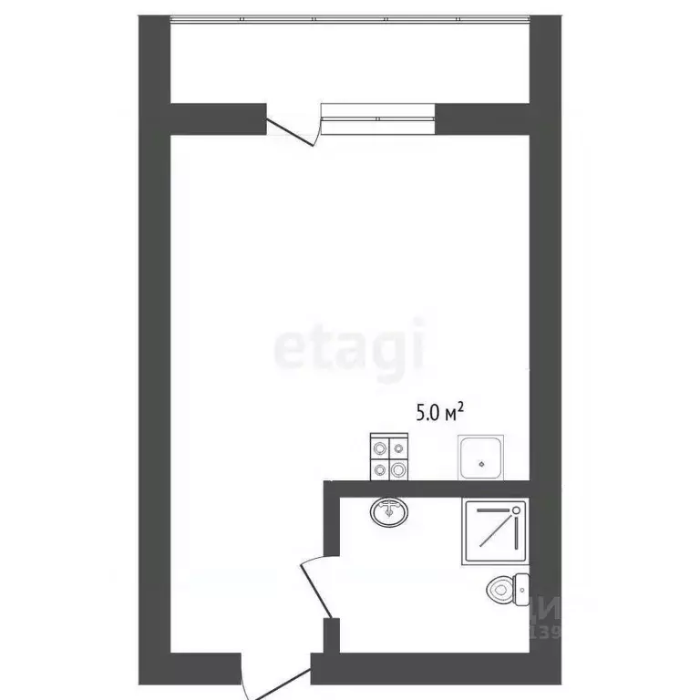 Студия Тюменская область, Тюмень Полевая ул., 109к1 (24.5 м) - Фото 1