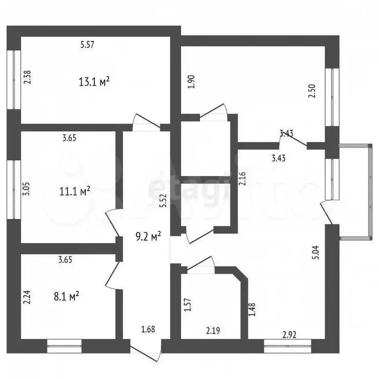 4-к. квартира, 80,6 м, 1/2 эт. - Фото 0
