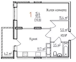 1-комнатная квартира: Владимир, Добросельская улица, 184А (39.8 м) - Фото 0