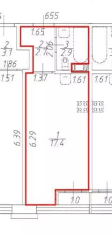 Студия Санкт-Петербург Планерная ул., 87к1 (23.0 м) - Фото 1