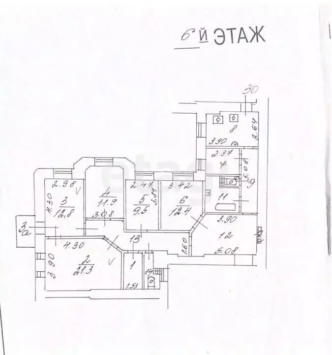 Комната Москва Зубовский бул., вл13с1 (21.3 м) - Фото 1