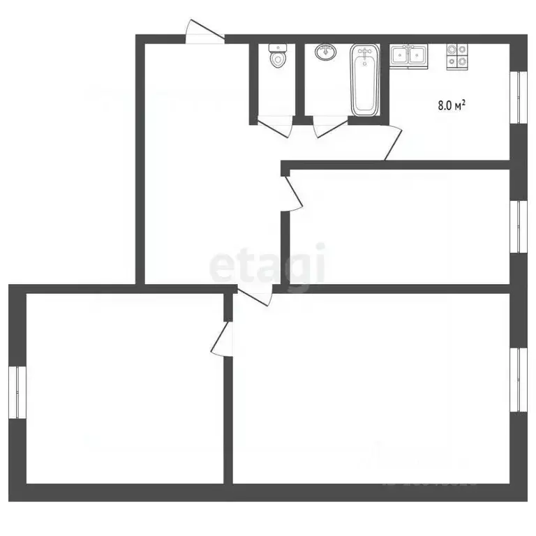 3-к кв. Московская область, Дмитровский муниципальный округ, с. Якоть ... - Фото 1