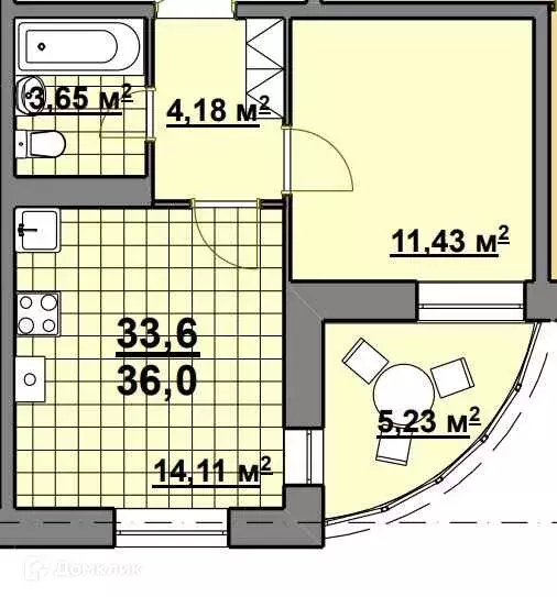 Продаётся 1-к квартира, 38.9 м - Фото 0