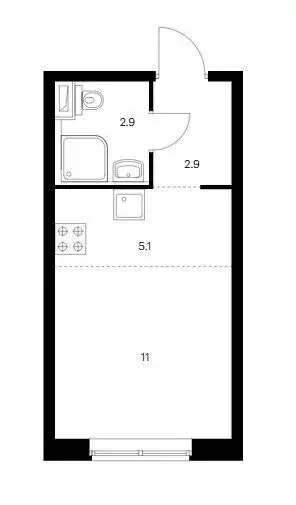 1-комнатная квартира: Москва, Очаковское шоссе, 9А (22 м) - Фото 1