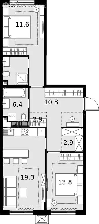 2-комнатная квартира: Москва, Отрадная улица, 4А (71.5 м) - Фото 0