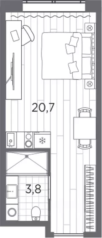 Студия Санкт-Петербург просп. Стачек, 62Е (24.5 м) - Фото 0