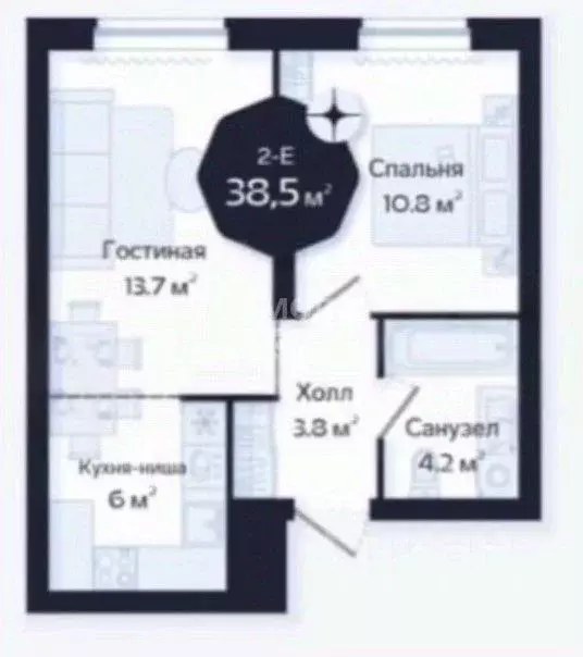 1-к кв. Тюменская область, Тюмень Новгородская ул., 22 (38.0 м) - Фото 2