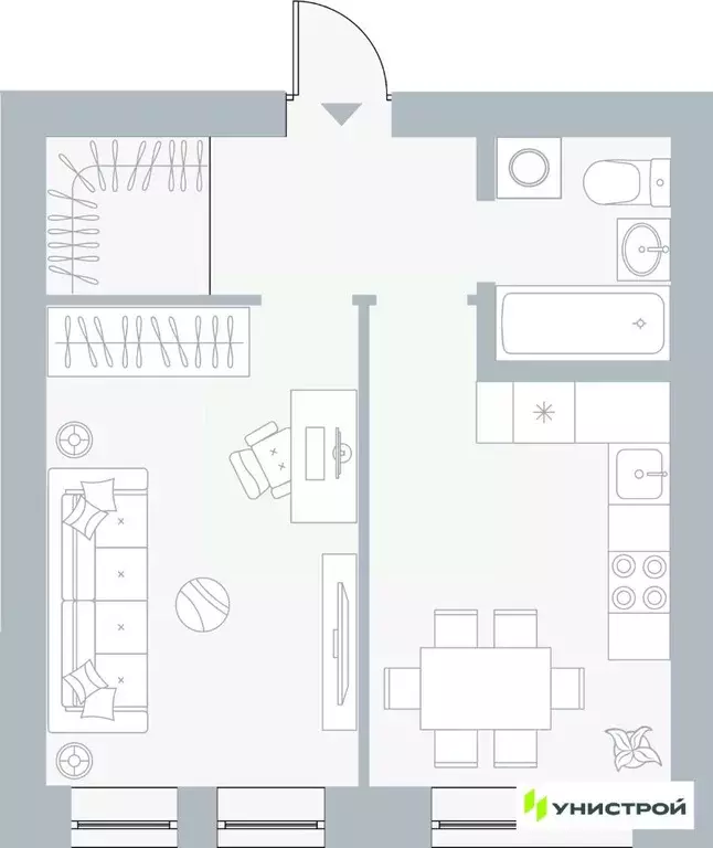 1-к кв. Пермский край, Пермь Рионская ул., 4А (37.13 м) - Фото 1