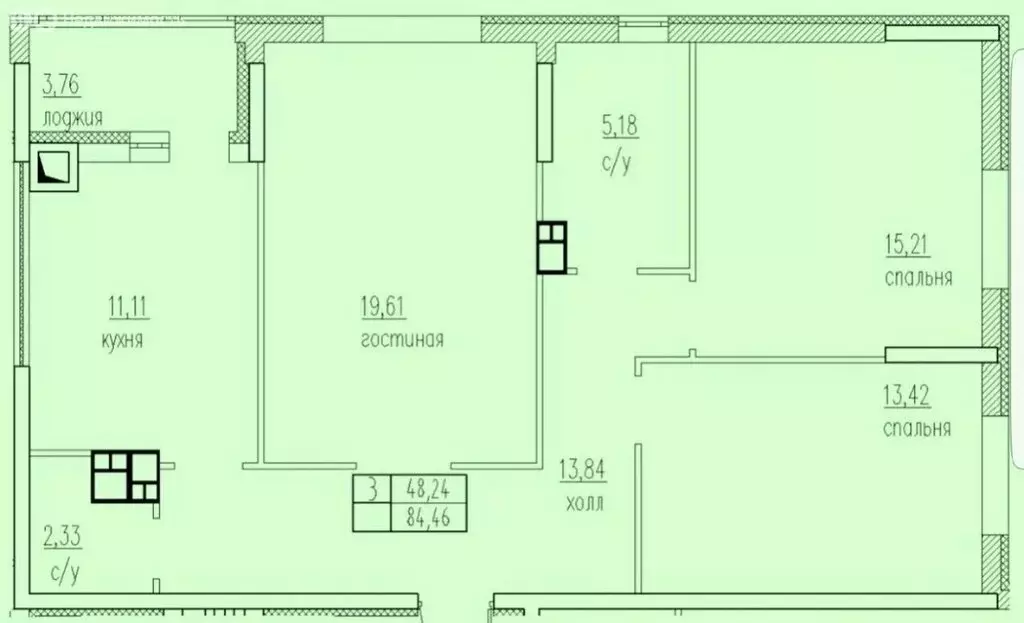 3-комнатная квартира: Калининград, Елизаветинская улица, 5 (81.8 м) - Фото 0