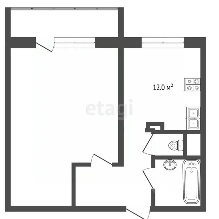 1-к кв. Ростовская область, Аксай ул. Речников, 15Вк2 (39.0 м) - Фото 2