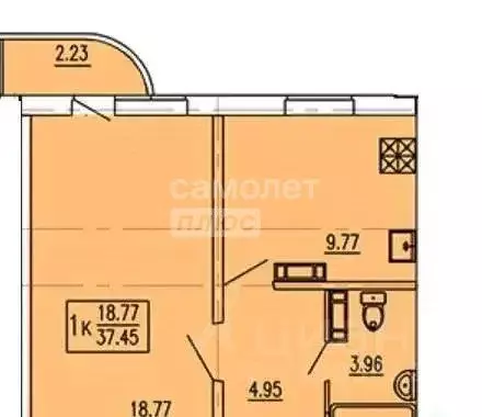 1-к кв. Курская область, Курск ул. Домостроителей, 5 (37.0 м) - Фото 2