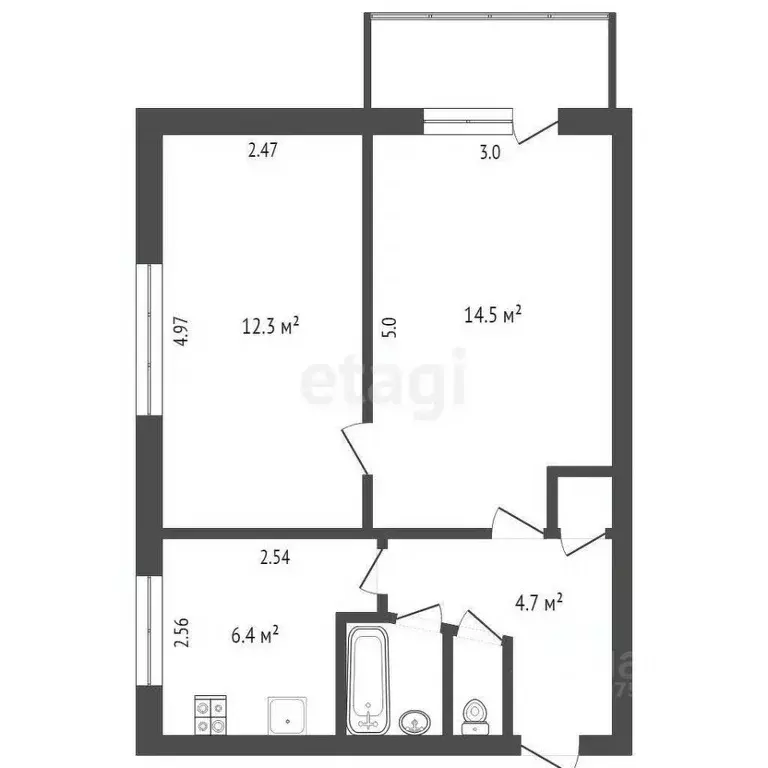 2-к кв. Ярославская область, Ростов Московская ул., 40 (40.6 м) - Фото 2