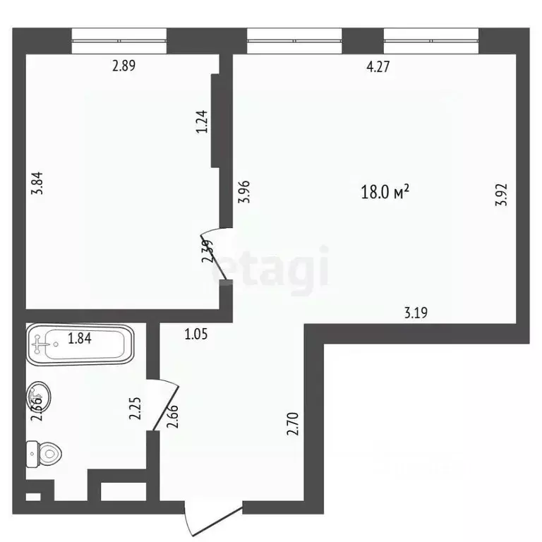 1-к кв. Тюменская область, Тюмень Интернациональная ул., 199к9 (37.6 ... - Фото 2