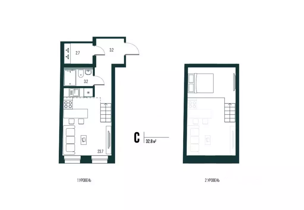 Студия Санкт-Петербург ул. Блохина, 6/3 (32.8 м) - Фото 1