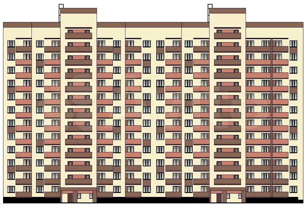 1-к. квартира, 42,4 м, 11/12 эт. - Фото 1