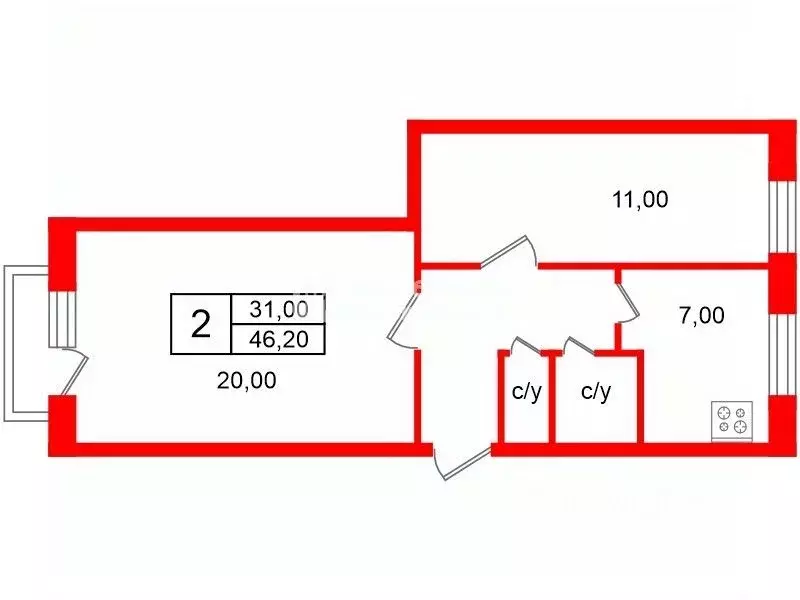 2-к кв. Адыгея, Майкоп ул. Ленина, 43 (46.2 м) - Фото 2
