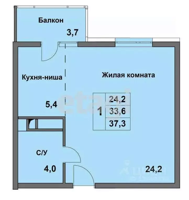 1-к кв. Краснодарский край, Анапа ул. Мирная, 29к10 (37.7 м) - Фото 2