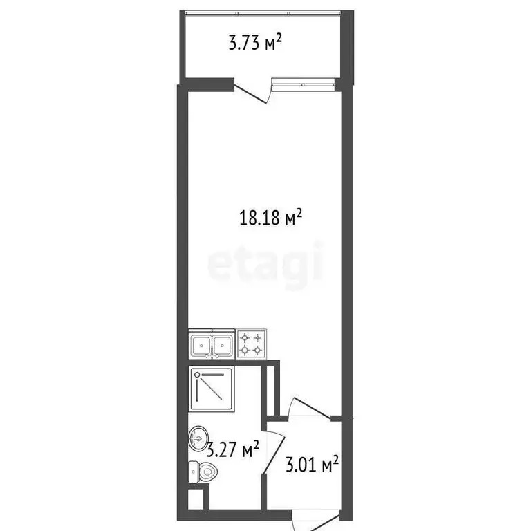 Квартира-студия: Санкт-Петербург, проспект Ветеранов, 181 (24 м) - Фото 0