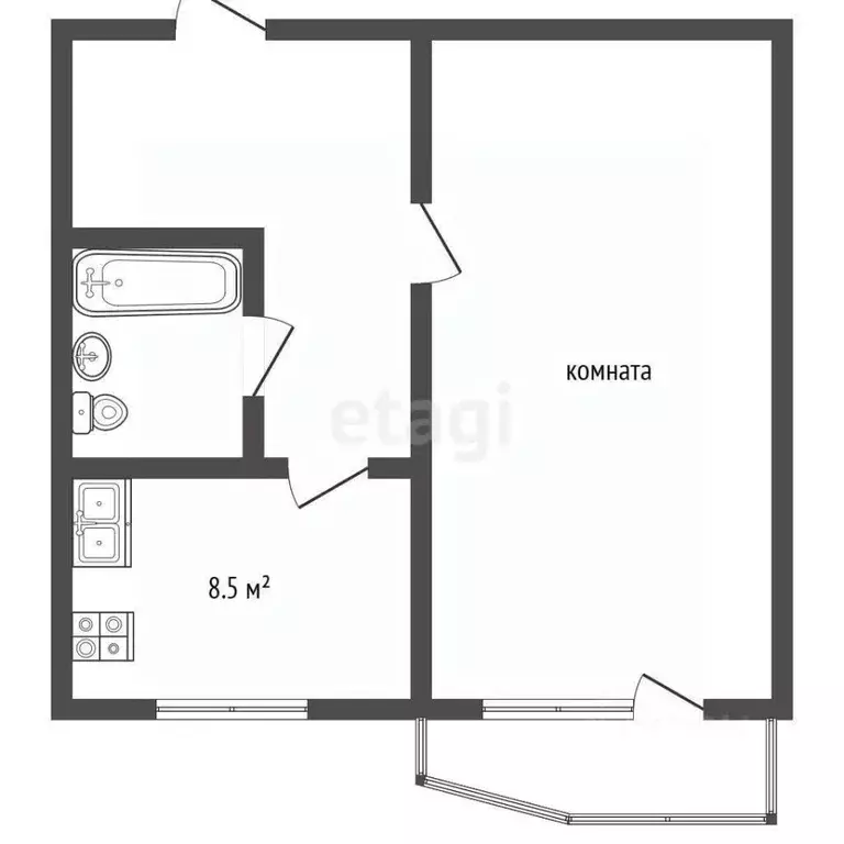 1-к кв. Москва ул. Мусоргского, 5К2 (37.4 м) - Фото 1
