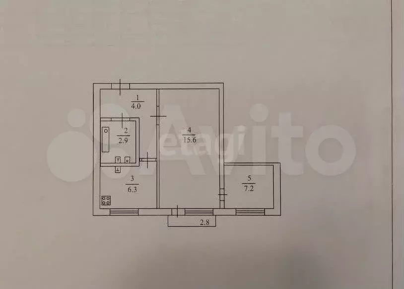 1-к. квартира, 31 м, 3/5 эт. - Фото 0