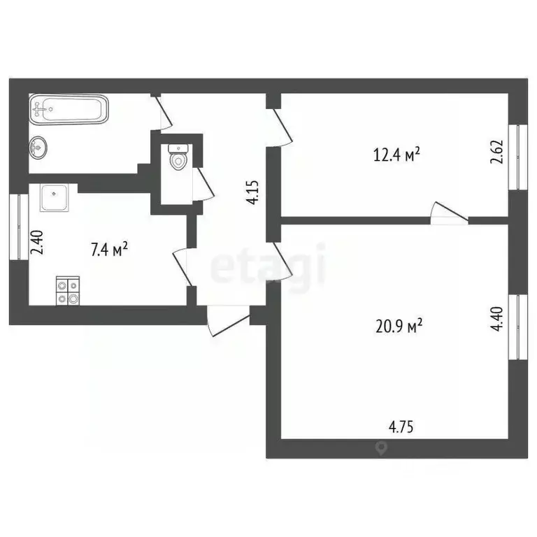 2-к кв. Вологодская область, Вологда Старое ш., 1А (52.0 м) - Фото 2