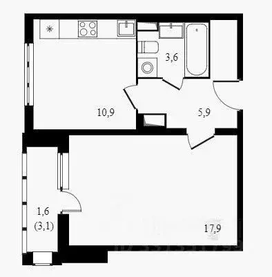 1-к кв. Москва Вольная ул., 28/4к1 (37.8 м) - Фото 2
