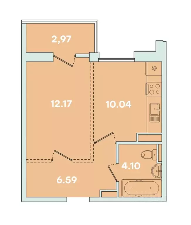 1-к кв. Иркутская область, Иркутск ул. Петрова, 18 (35.87 м) - Фото 0