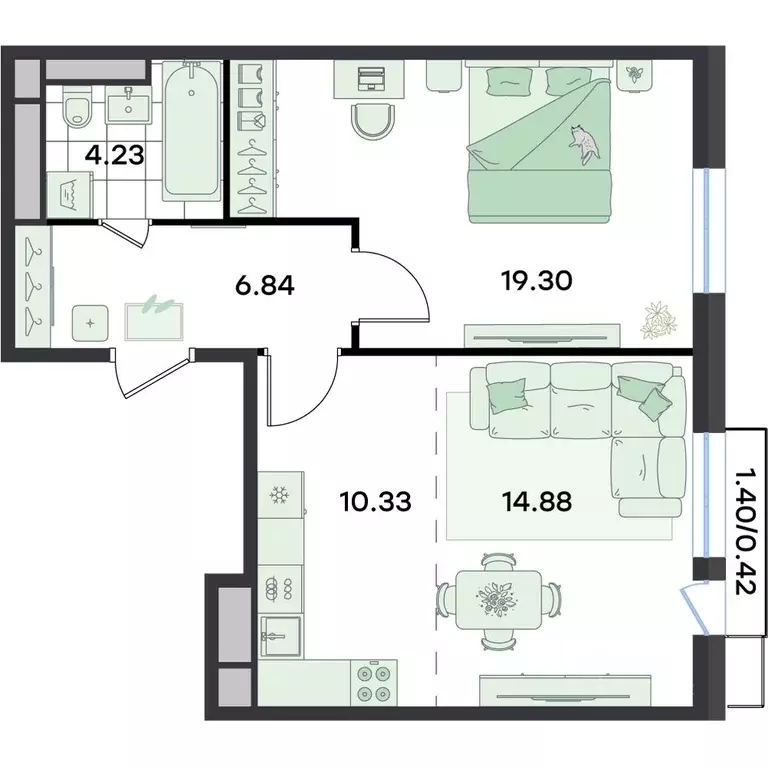 2-к кв. Московская область, Раменский муниципальный округ, Ильинский ... - Фото 1