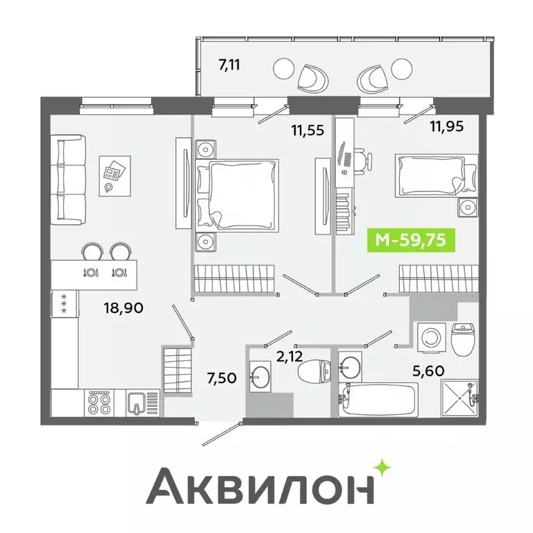 3-к кв. Ленинградская область, Всеволожский район, Заневское городское ... - Фото 0